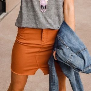 Orange Denim Skirt